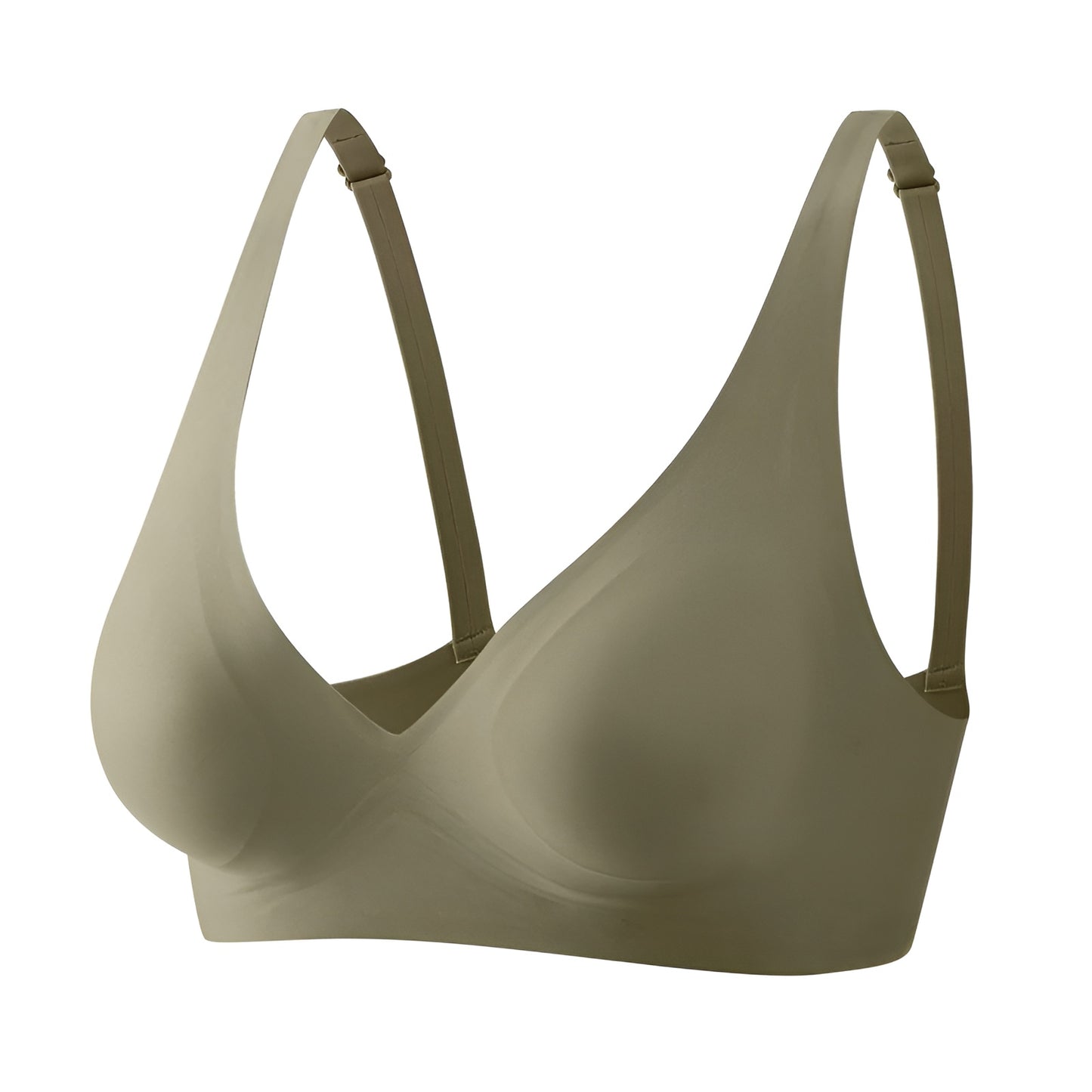 Beige bra on a white background